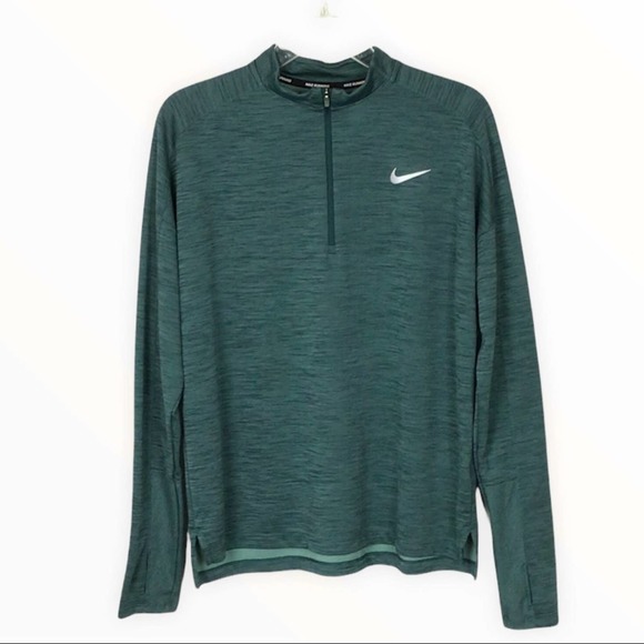 Nike | Teal Green 1/4 Zipper Pullover Thumbhole Athletic Shirt L - Picture 1 of 7